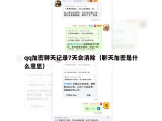 qq加密聊天记录7天会消除（聊天加密是什么意思）