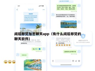 阅后即焚加密聊天app（有什么阅后即焚的聊天软件）