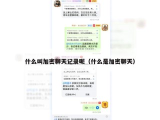 什么叫加密聊天记录呢（什么是加密聊天）