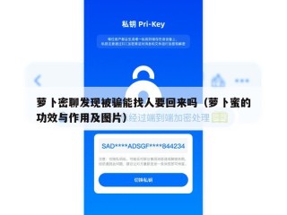 萝卜密聊发现被骗能找人要回来吗（萝卜蜜的功效与作用及图片）