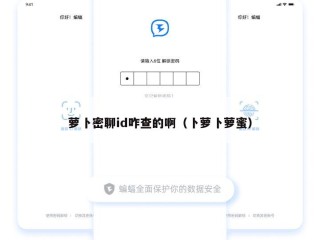 萝卜密聊id咋查的啊（卜萝卜萝蜜）