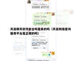 天目聊天软件安全吗是真的吗（天目网络查询服务平台是正规的吗）