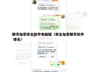 聊天加密安全软件电脑版（安全加密聊天软件 排名）