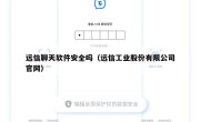 远信聊天软件安全吗（远信工业股份有限公司官网）