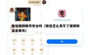 微信视频聊天安全吗（微信怎么发不了视频和语音聊天）