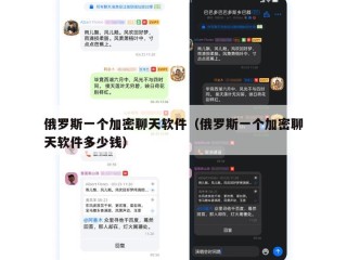 俄罗斯一个加密聊天软件（俄罗斯一个加密聊天软件多少钱）