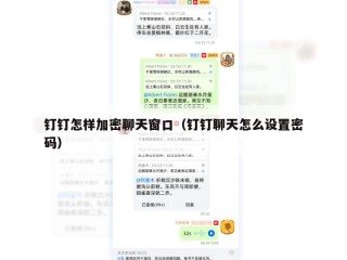 钉钉怎样加密聊天窗口（钉钉聊天怎么设置密码）