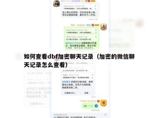 如何查看dbf加密聊天记录（加密的微信聊天记录怎么查看）