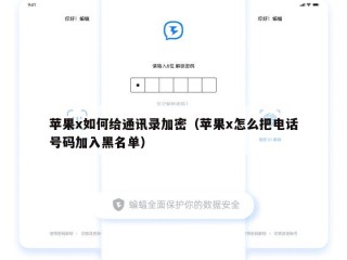 苹果x如何给通讯录加密（苹果x怎么把电话号码加入黑名单）