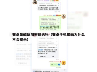 安卓是蝙蝠加密聊天吗（安卓手机蝙蝠为什么不会提示）