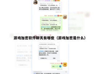 游戏加密软件聊天有哪些（游戏加密是什么）