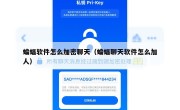 蝙蝠软件怎么加密聊天（蝙蝠聊天软件怎么加人）