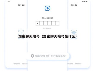 加密聊天暗号（加密聊天暗号是什么）