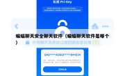 蝙蝠聊天安全聊天软件（蝙蝠聊天软件是哪个）
