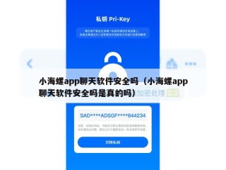 小海螺app聊天软件安全吗（小海螺app聊天软件安全吗是真的吗）