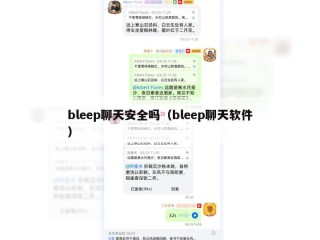 bleep聊天安全吗（bleep聊天软件）