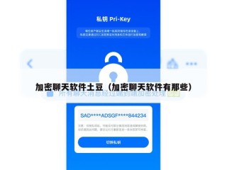 加密聊天软件土豆（加密聊天软件有那些）
