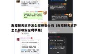 海原聊天软件怎么样啊安全吗（海原聊天软件怎么样啊安全吗苹果）