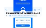 军队有蝙蝠聊天软件吗（蝙蝠聊天软件合法吗）