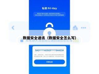 数据安全通讯（数据安全怎么写）