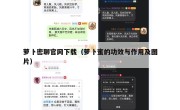 萝卜密聊官网下载（萝卜蜜的功效与作用及图片）