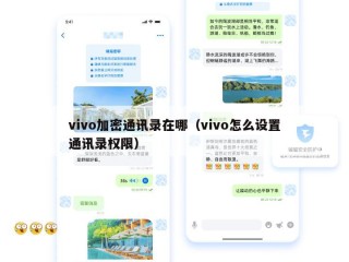 vivo加密通讯录在哪（vivo怎么设置通讯录权限）