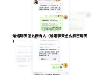 蝙蝠聊天怎么所有人（蝙蝠聊天怎么解密聊天）
