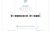 萝卜密聊团队带计划（萝卜团兼职）