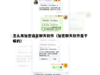 怎么用加密语言聊天软件（加密聊天软件是干嘛的）