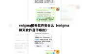 enigma聊天软件安全么（enigma聊天软件是干嘛的）