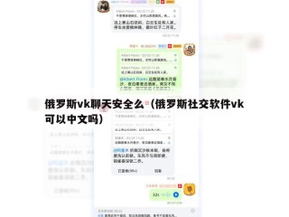 俄罗斯vk聊天安全么（俄罗斯社交软件vk可以中文吗）