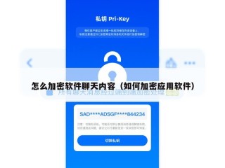 怎么加密软件聊天内容（如何加密应用软件）